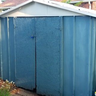 Upgrade an OLD Metal Shed Exterior : 8 Steps (with Pictures) - Instructables Tin Shed Makeover, Metal Shed Makeover, Garden Shed Exterior Ideas, Shed Exterior, Shed Exterior Ideas, Shed Windows, Shed Makeover, Tin Shed, Steel Sheds