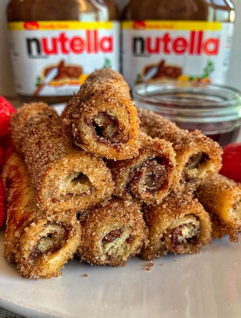 Nutella French Toast Roll Ups, Fitwaffle Kitchen, Nutella Rolls, French Rolls, Toast Roll Ups, Nutella Bread, French Toast Roll Ups, Cinnamon Roll Bread, Nutella French Toast