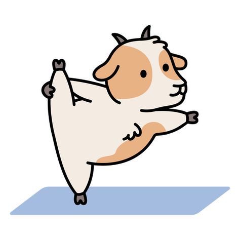 Cute Goat Cartoon, Goat Character, Cartoon Goat, Goat Illustration, Yoga Png, Yoga Cartoon, Yoga Clipart, Happy Goat, Goat Yoga