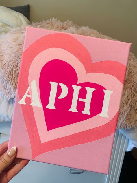 Sorority License Plate Canvas, Alpha Chi Canvas Paintings, Sorority Canvas Butterfly, Trendy Sorority Canvas, Big Lil Canvases, Painting Ideas On Canvas Sorority, Alpha Phi Painting Canvas, Aphi Canvas Painting, Canvas Sorority Painting