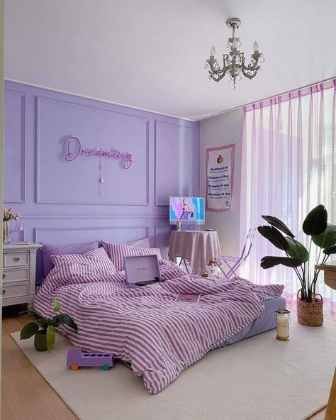 Purple Room Decor, Purple Rooms, Dekorasi Kamar Tidur, Pastel Room, Cozy Room Decor, Apartment Decor Inspiration, Room Makeover Bedroom, Dream Room Inspiration, Room Makeover Inspiration