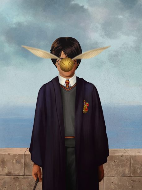 this is pretty cool. I guess it'd be harry magritte. lol, I'm super funny #Iknow #harrypotter #magritte Art Harry Potter, Harry Potter Painting, Art Geek, Behind Blue Eyes, René Magritte, Theme Harry Potter, Potter Art, Art Parody, Rene Magritte