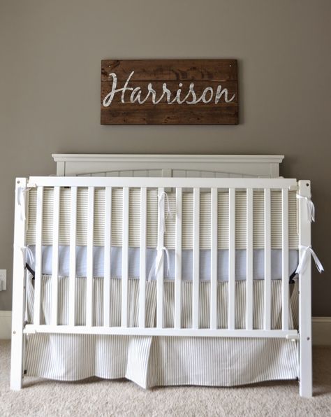 Name Above Crib Boy, Name On Wood, Name Above Crib, Above Crib Decor, Boy Nursery Colors, Crib Decor, Baby Boy Cribs, Boys Crib, Girl Cribs