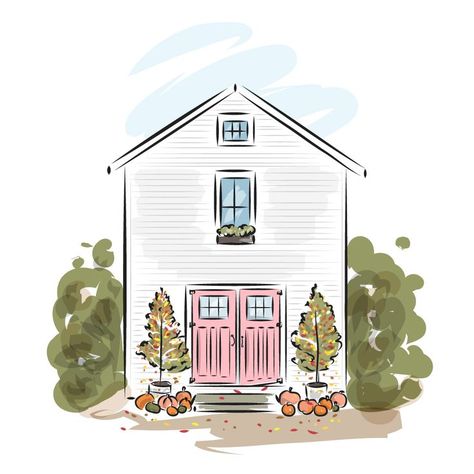 You can order custom-illustrated drawing of your Sweet Home. The price is $60, to order please email me at nataliaillustrations@gmail.com or you can do it on my site House Illustrations, New Home Greetings, Windmill Art, Custom Portrait Illustration, Children Sketch, House Sketch, House Illustration, Cottage Art, Landscape Art Painting