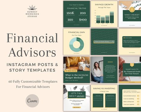 #Financial_Social_Media_Posts #Financial_Instagram_Feed #Financial_Social_Media_Design #Financial_Quotes Financial Social Media Posts, Financial Instagram Feed, Financial Advisor Branding, Social Media Story Design, Financial Quotes, Instagram Font, Instagram Template Free, Coach Instagram, Story Design