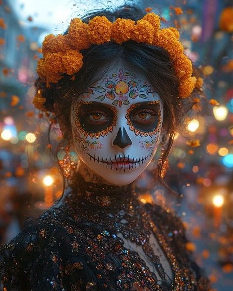 Mexico Makeup, Skull Queen, Muertos Makeup, Day Of The Dead Makeup, Halloween Makeup Sugar Skull, Dead Makeup, The Beauty Of Life, Beauty Of Life, Face Painting Halloween