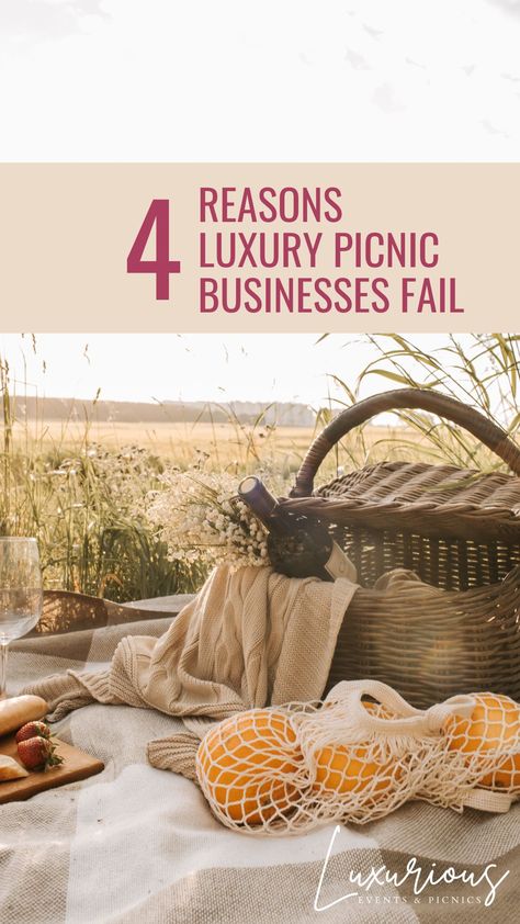 Luxury picnic entrepreneurs show off their creativity and ambition with each picnic they design. There's nothing like the excitement of setting up a stunning picnic that customers will love and make a profit too! But, like any other business, there are common pitfalls that, if left unchecked, can cause a picnic business to fail. Start A Picnic Business, Fancy Picnic Setup, How To Start A Luxury Picnic Business, Pop Up Picnic Business, Picnic Business Ideas, Luxury Picnic Ideas, Luxury Picnic Business, Luxury Picnic Setup, Luxury Picnic Basket