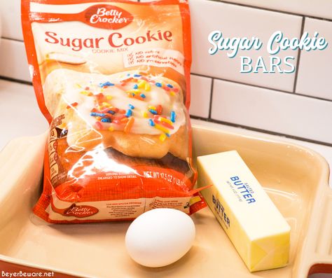 Bagged Cookie Mix Recipes, Easy Sugar Cookie Bars Cake Mixes, Betty Crocker Sugar Cookie Bars, Bag Sugar Cookie Mix Recipes, Betty Crocker Sugar Cookie Mix Cutout, Recipes With Sugar Cookie Mix, Packaged Sugar Cookie Mix Recipes, Recipes With Sugar Cookie Mix Baking, Cookie Mix Recipes Betty Crocker