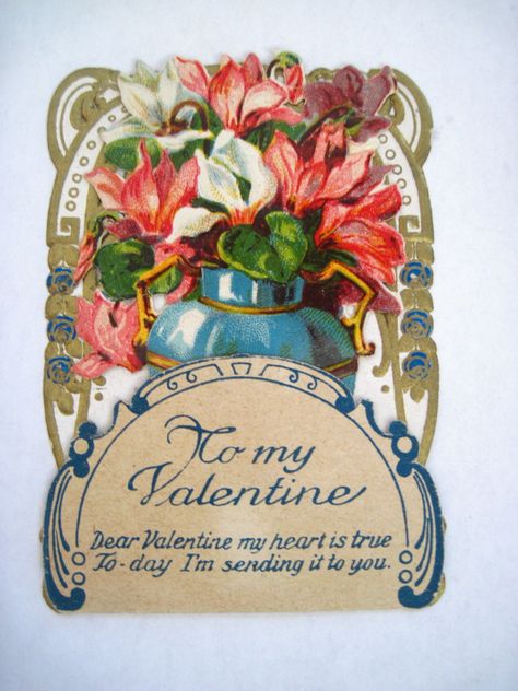 Delightful Vintage Embossed Pop-Out Valentine Card w/ Flowers in Vase picclick.com Globe Flower, Victorian Valentines, Valentine Cupid, Valentine Postcards, Vintage Valentine Cards, Valentines Greetings, Valentines Flowers, My Funny Valentine, Victorian Lady