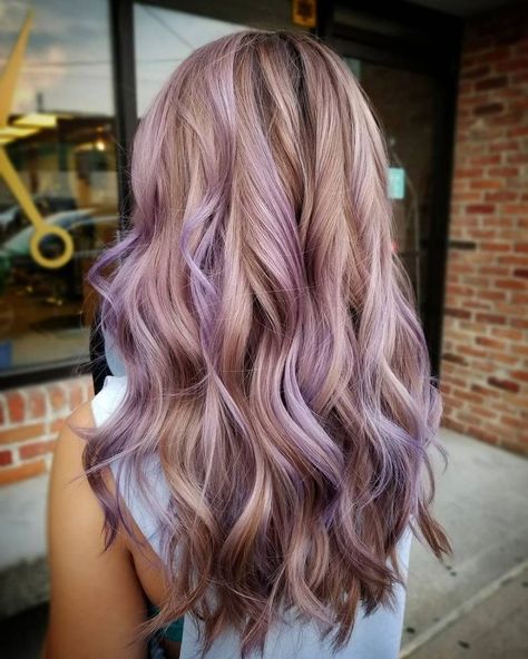 Fun Darker Hair Colors, Lavender Balayage, Ash Brown Hair With Highlights, Purple Highlights Brown Hair, Highlights Brown Hair Short, Olivia Hair, Golden Highlights Brown Hair, Purple Hair Dye, Highlights Brown Hair Balayage