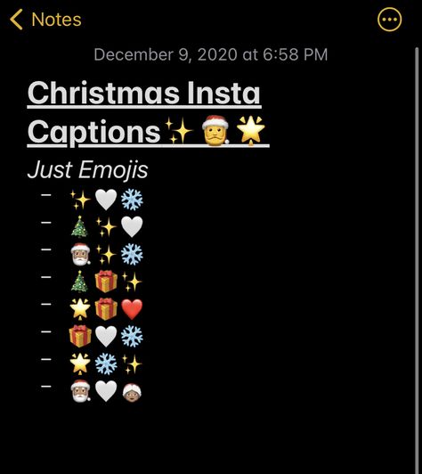 Best Aesthetic Christmas Instagram Captions with just Emojis Captions With Emojis Instagram, Aesthetic Christmas Captions, Christmas Instagram Aesthetic, Christmas Snapchat Friend Emojis, Christmas Bios For Instagram, Christmas Bio Ideas, Christmas Emojis Aesthetic, Christmas Aesthetic Story, Winter Emoji Combos