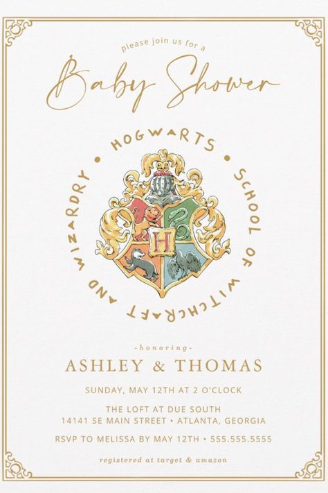 Harry Potter | Hogwarts Crest Baby Shower Invitation
Invite all your family and friends to your Baby Shower with these Magical Harry Potter invitations. Personalize by adding all your shower details! Harry Potter Baby Shower Invite, Harry Potter Gender Reveal Invitation, Harry Potter Baby Shower Favors, Harry Potter Theme Baby Shower Ideas, Baby Shower Ideas Harry Potter, Harry Potter Themed Baby Shower Ideas, Harry Potter Baby Shower Decorations, Harry Potter Gender Reveal, Harry Potter Baby Shower Invitations