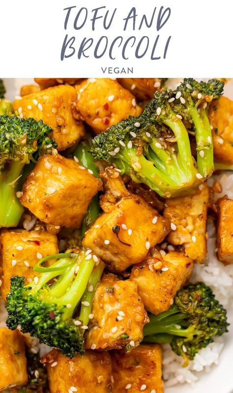 Easy Dinner Vegetarian, Tofu And Broccoli, Tofu Broccoli, Broccoli Tofu, Meatless Dishes, Pan Fried Tofu, Vegetarian Ideas, Dinner Vegetarian, Easy To Cook Meals