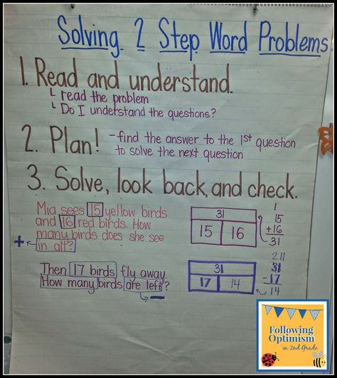 Two Step Word Problems Two Step Word Problems 2nd Grade Anchor Chart, 2 Step Word Problems Anchor Chart, Third Grade Word Problems, Word Problem Anchor Chart, 3rd Grade Math Problems, Two Step Word Problems, Word Problems Kindergarten, Tape Diagram, Word Problems 3rd Grade