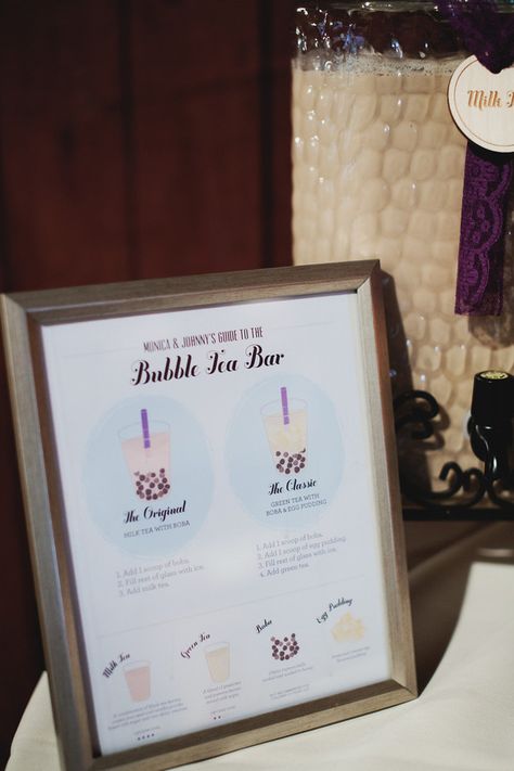 Wedding Bubble Tea Bar, Boba Catering, Boba Station, Boba Menu, Bubble Tea Bar, Boba Party, Diy Fall Wedding, Boba Bar, Tea Sign