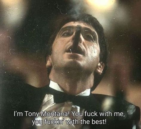 Ruthless, unpredictable, and driven mad by power, Tony Montana is a once-in-a-lifetime character who was too big for this world 🌎⁠ Montana Quotes, Scarface Quotes, Peaky Blinders Grace, Anthony Bourdain Quotes, Scarface Movie, Inspirational Quotes Encouragement, I Love You Honey, Gangsta Quotes, Tony Montana