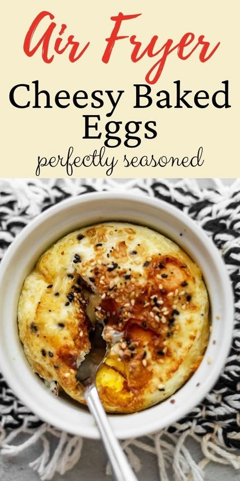 Cheesy Baked Eggs, Low Carb Christmas Recipes, Air Fryer Recipes Breakfast, Air Fryer Recipes Snacks, Baked Eggs Recipe, Cooks Air Fryer, Air Fried Food, Air Fryer Oven Recipes, Air Fry Recipes