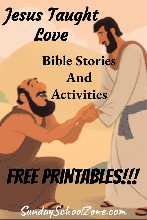 Bible Stories About Love, John The Apostle, Sacrificial Love, Free Bible Printables, Vacation Bible School Craft, Bible Heroes, Kids Church Lessons, Sunday School Games, Preschool Bible Lessons