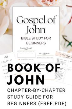 Book of John bible notes with a free printable guide for beginners! John Chapter 2 Bible Notes, Studying The Book Of John, Bible Vocabulary Words, John Chapter 1 Bible Study Notes, John Reading Plan, John Bible Notes, John Chapter 1 Bible Journaling, Book Of John Bible Study, John Bible Journaling