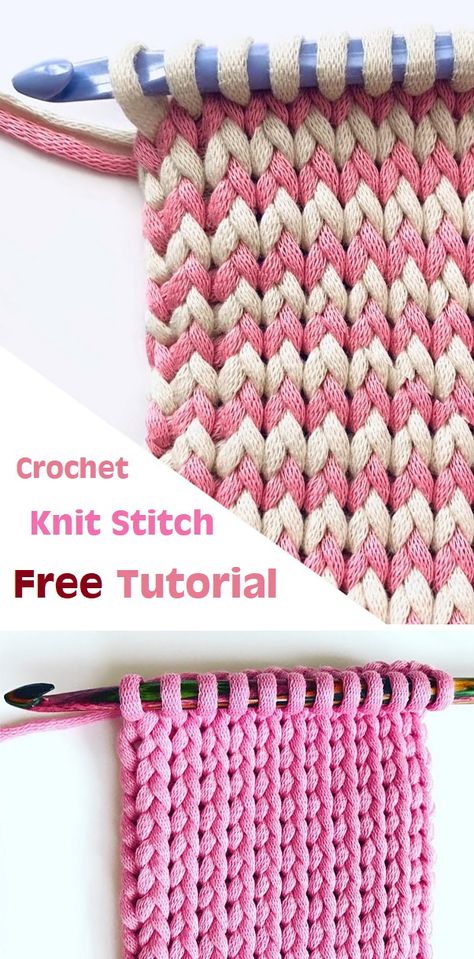 Free Crochet tutorial for a Tunisian Knit Stitch. Crochet Tunisian Stitch, Crochet Knit Stitch, Tunisian Knit Stitch, Crochet Waffle Stitch, Crochet Tunisian, Tunisian Crochet Pattern, Tunisian Crochet Patterns, Tunisian Crochet Stitches, Crochet Stitches Free