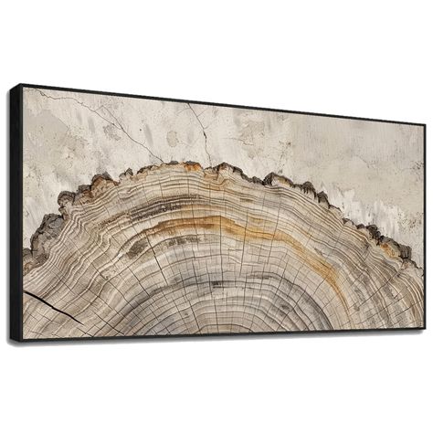 PRICES MAY VARY. Tree Ring Wall Art: Transform your living room or bedroom with Jntyiir's Beige Tree Ring Canvas Print, a blend of modern neutral abstract art and nature's timeless beauty Tree Rings Illustration:We offer a variety of sizes to cater to your needs: 23"W x 13"H,30"W x 17"H,36"W x 20"H,48"W x 27"H,59"W x 33"H,69"W x 39"H,the right size makes it an excellent decoration for your home. Comes with pre-installed hooks, all you have to do is measure your wall dimensions and hang this for Large Wall Art In Foyer, Modern Boho Living Room Wall Decor, Organic Farmhouse Decor, Bedroom Decor With Grey Walls, Nature Inspired Home Design, Modern Farmhouse Wall Art Living Room, Modern Organic Wall Art, Modern Wall Collage, Decor For Over The Bed