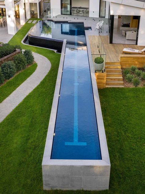 Lap Pools Backyard, Lap Pool Designs, Dream Backyard Pool, Small Swimming Pools, Small Pool Design, Small Pools, Bus Conversion, Dream Pools, Lap Pool