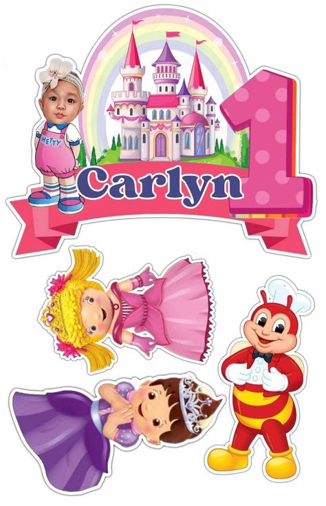 Jollibee Theme Cake Topper Printable, Jollibee Printable Cake Topper, Jollibee Cake Topper, Jollibee Fairytale Land, Jollibee Cake, Barbie Invitations Birthday, Jollibee Birthday Party, Topper Barbie, Fairytale Invitation