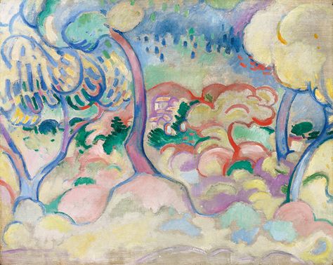 'Paysage à L’Estaque', 1907, Georges Braque Cubist Paintings, Art News, Fauvism, Spanish Artists, Georges Braque, Cubism, French Art, Art Movement, Art Moderne