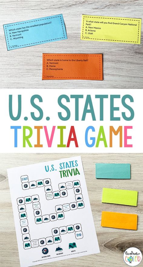 United States Geography, Geography Trivia, Us Geography, Middle School History, Teachers Toolbox, Social Studies Activities, History Activities, Homeschool Learning, Trivia Game