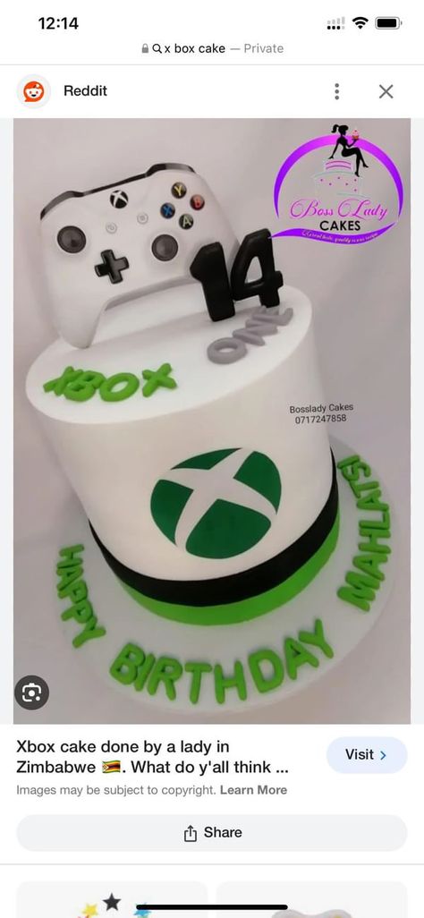 Xbox Cake Birthdays, Xbox Theme Cake, Xbox Cake Ideas, Xbox Birthday Cake, Xbox One Cake, Playstation Birthday, Gamer Cake, Xbox Party, Xbox Cake