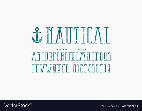 Nautical font Nautical Fonts Alphabet, Nautical Fonts, Cousin Tattoos, Journal 2023, Show Boat, Inspirational Board, Writing Fonts, Sketching Ideas, Font Pairing