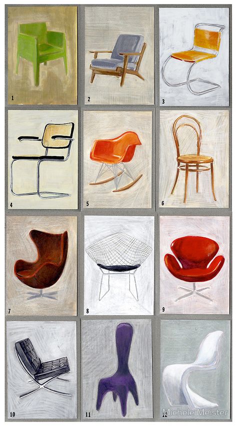 How To Draw A Chair, Chair Design Drawing, Famous Chairs, Famous Chair, Chair Drawing, Catalogue Design, Interior Architecture Drawing, Architecture Panel, Iconic Chairs