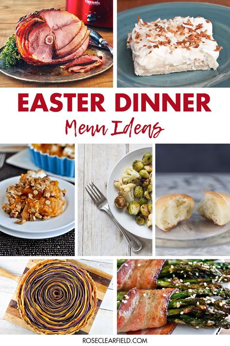 A round-up of simple yet impressive Easter dinner menu ideas for your holiday meal! Make Easter dinner prep and cooking as easy and stress-free as possible. Meats, side dishes, vegetables, desserts, and more. #Easterdinner #Easterdinnermenu #holidaydinner #holidaydinnerideas Side Dishes Veggies, Easter Dinner Menu Ideas, Holiday Meal Prep, Slow Cooker Ham Recipes, Roasted Cabbage Steaks, Easter Dinner Menus, Dinner Menu Ideas, Winter Foods, Roasted Cabbage