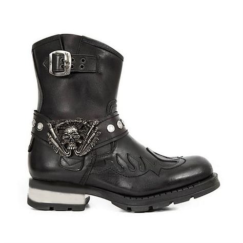 Category:Boots; Upper Materials:PU; Embellishment:Metal,Rivet; Season:Winter,Fall; Gender:Men's; Toe Shape:Round Toe; Style:Vintage; Boot Shaft:Mid-Calf Boots; Outsole Materials:Rubber; Occasion:Daily; Closure Type:Loafer; Pattern:Solid Colored; 2023 Trends:Biker boots,Motorcycle Boots,Combat Boots; Size chart date source:Provided by Supplier.; US Size:; UK Size:14.5; EU Size:50 Costume Carnaval, Mens Boots Online, Gothic Boots, Leather Motorcycle Boots, Punk Shoes, Gothic Shoes, Punk Boots, Botas Chelsea, Fresh Shoes