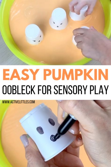 Halloween Sensory For Toddlers, Sensory Bin For Preschoolers, Oobleck Recipe, Halloween Bday Party, Fun For Toddlers, Halloween Sensory, Preschool Stem, Art Activities For Toddlers, Messy Kids