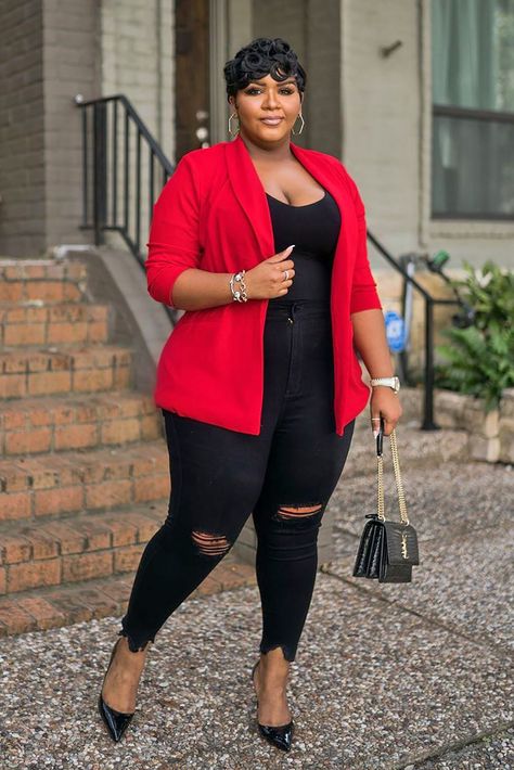 Celine Blazer, Red Blazer Outfit, Plus Size Winter Outfits, Look Legging, Blazer Outfits For Women, Plus Size Fall Fashion, Plus Size Fall Outfit, Plus Size Blazer, Look Plus Size