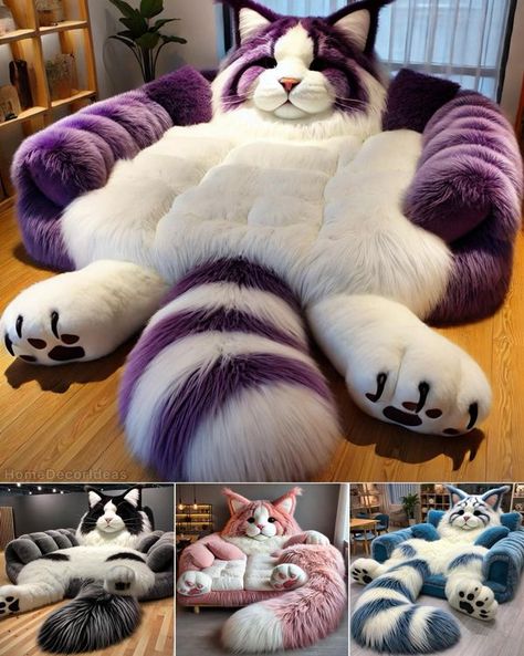 Cat Themed Furniture, Giant Cats, Cat Heaven, Cat Couch, Huge Cat, Giant Cat, Dream Bedroom Inspiration, Unusual Furniture, Fantasy Furniture