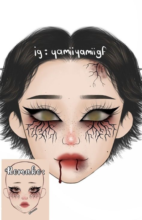 Vampire Makeup Looks, Homecoming Makeup Ideas, Makeup Looks Natural, Vampire Makeup, Makeup For Blue Eyes, Makeup Drawing, Makeup Face Charts, Face Art Makeup, Graphic Makeup