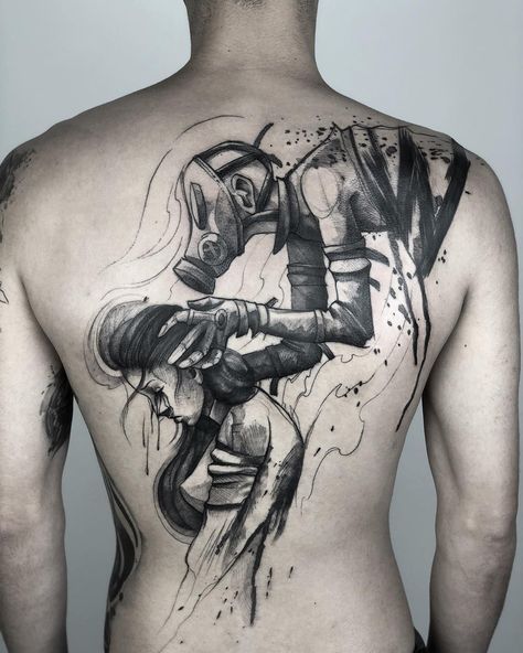 Marionette Tattoo, Black Watercolor Tattoo, Games Tattoo, Tattoos Masculinas, Sketch Style Tattoos, Muster Tattoos, Back Tattoos For Guys, Geniale Tattoos, Gaming Tattoo