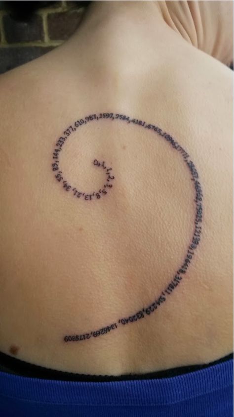 Golden Ratio tattoo idea Fibonacci Sequence Tattoo, Fibbonaci Spiral Tattoo, Magical Tatoos, Golden Spiral Tattoo, Fibonacci Spiral Tattoo, Nautilus Tattoo, Fractal Tattoo, Golden Ratio Tattoo, Skin Illustration