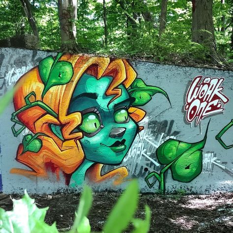 Nature Graffiti, Plant Graffiti, Nature Graffiti Art, Jungle Graffiti, Weeds Graffiti, Moss Graffiti, Graffiti Tattoo, Butterfly Graffiti Street Art, Graffiti Artwork