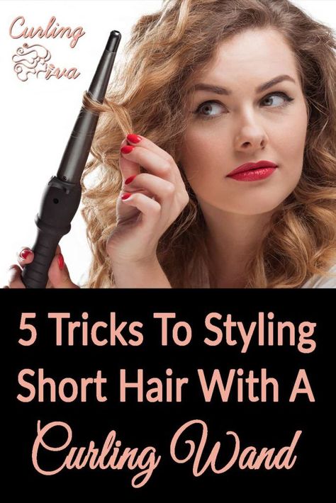 curling wand use How To Use A Curling Wand On Short Hair, Curl Short Hair With Wand, Short Hair Curling Wand, Curling Wand Tutorial Short Hair, How To Curl Hair With Curling Iron Wand, Wand Curls Short Hair, How To Curl Short Hair With A Wand, How To Use A Curling Wand, Glam Waves Short Hair