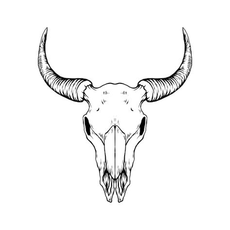 Animal Skull Drawing, Bull Skull Tattoo, Skull Tattoo Designs, Bull Skull Tattoos, Cow Skull Art, Black Line Tattoo, Native American Totem, Pitt Bull, Longhorn Skull