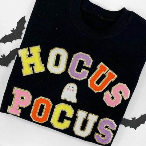 Hocus Pocus Letter Patch Crewneck Sweatshirt – United Monograms Patch Crewneck, United Monograms, Letter Patches, Lilly Inspired, Long Sleeve Baseball Tee, Fall Stuff, Patches Shirt, Diy Sweatshirt, Matching Sets Outfit