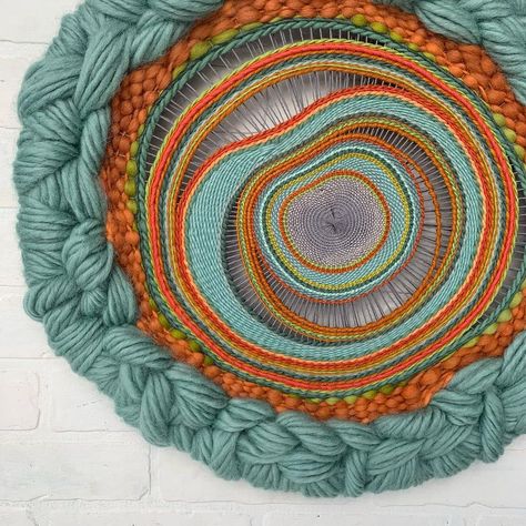 Circular Weaving Loom, Round Weaving, Circular Weaving, Yarn Hanging, Yarn Wall Art, Diy Textiles, Weaving Wall Hanging, Weaving Rug, Weaving Yarn