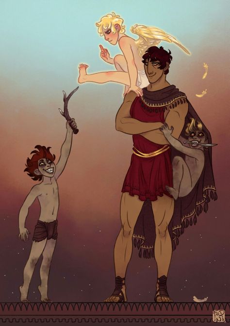 Ares, Eros, Deimos and Phobos Gods Fanart, Greek Mythology Gods, Arte Indie, Roman Gods, Greek Gods And Goddesses, Percy Jackson Fan Art, Greek Mythology Art, Greek And Roman Mythology, Ancient Mythology