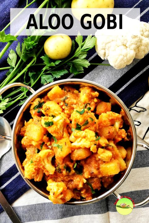 Alu Gobi Recipe, Alu Gobi, Indian Potatoes, Gobi Recipes, Indian Vegetarian Dishes, Cauliflowers, Aloo Recipes, Veggie Fries, Goan Recipes