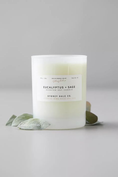 Sydney Hale Candle, Eucalyptus + Sage | Anthropologie Candle Eucalyptus, Anthropologie Candle, Candle Wick Trimmer, Amber Jar Candle, Marble Candle, Candle Branding, Pillar Candle Holders, Unique Candles, Hand Poured Candle