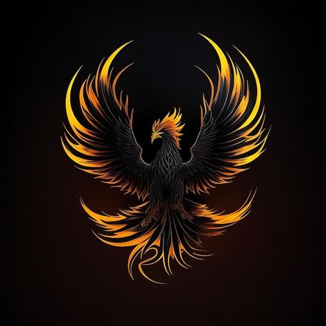 Logotipo simple de phoenix sobre fondo n... | Premium Photo #Freepik #photo #logo-phoenix #diseno-logotipo-moderno #logotipo-pajaro-fuego #fenix-fuego Fenix Logo, Logo Phoenix, Phoenix Artwork, Instagram Template Design, Simple Background Images, Simple Background, Photo Logo, Instagram Template, Premium Photo