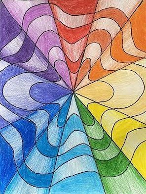 Color Art Projects Middle School, Grid Paper Art, Color Wheel Project, Color Wheel Ideas, Crafts For Students, Color Wheel Projects, Colorful Art Projects, Color Wheel Art, Rainbow Drawing